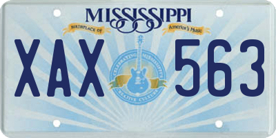 MS license plate XAX563