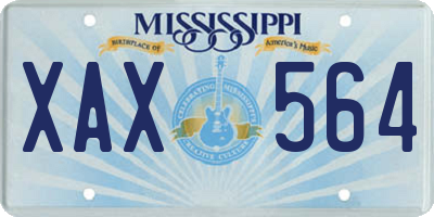 MS license plate XAX564