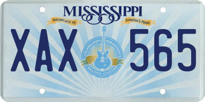 MS license plate XAX565