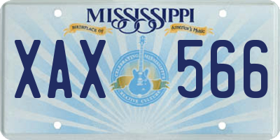 MS license plate XAX566