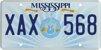 MS license plate XAX568