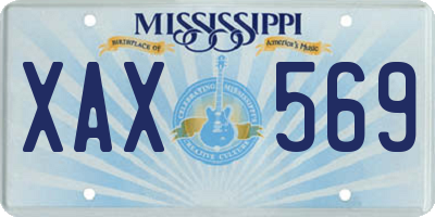 MS license plate XAX569