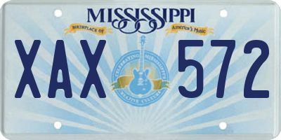 MS license plate XAX572