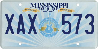MS license plate XAX573