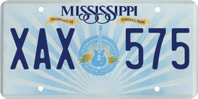 MS license plate XAX575