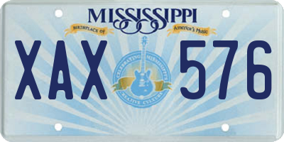 MS license plate XAX576