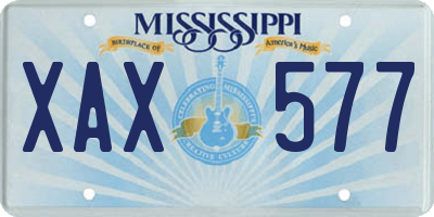 MS license plate XAX577
