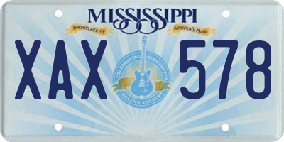 MS license plate XAX578