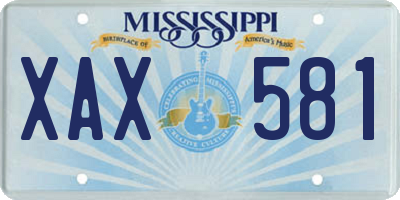 MS license plate XAX581
