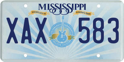 MS license plate XAX583