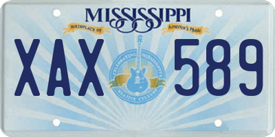 MS license plate XAX589