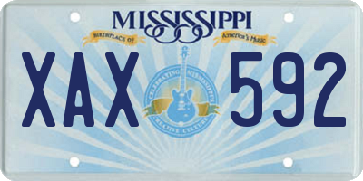 MS license plate XAX592