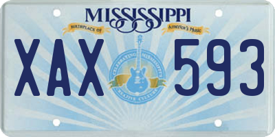 MS license plate XAX593