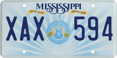 MS license plate XAX594