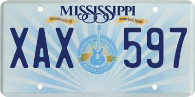 MS license plate XAX597