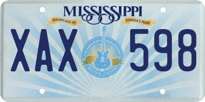 MS license plate XAX598