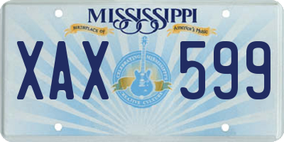 MS license plate XAX599