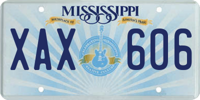 MS license plate XAX606