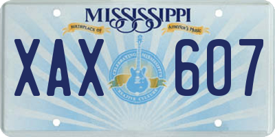 MS license plate XAX607