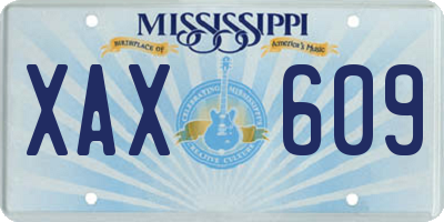 MS license plate XAX609