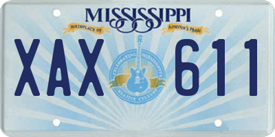 MS license plate XAX611