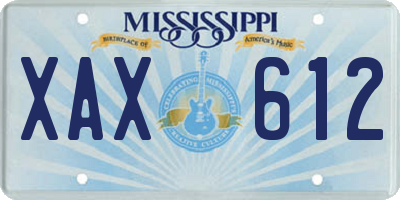 MS license plate XAX612
