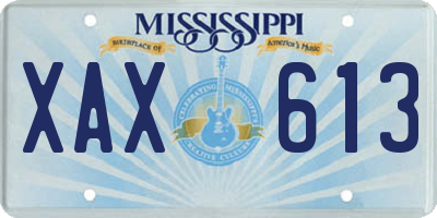 MS license plate XAX613