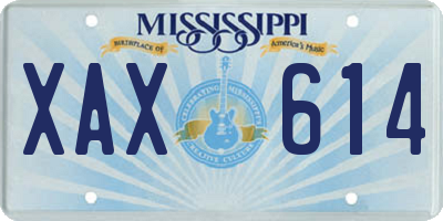 MS license plate XAX614