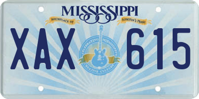 MS license plate XAX615