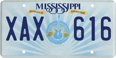 MS license plate XAX616