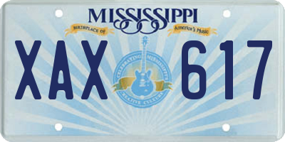 MS license plate XAX617