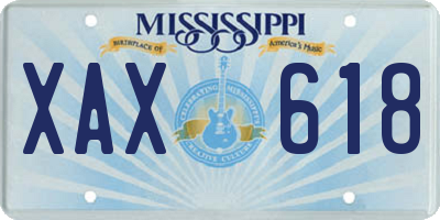 MS license plate XAX618