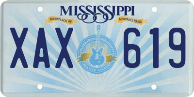 MS license plate XAX619