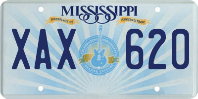 MS license plate XAX620