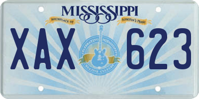 MS license plate XAX623