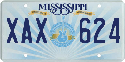 MS license plate XAX624
