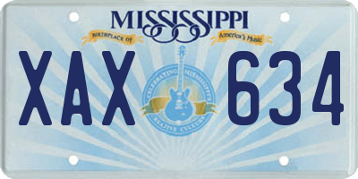 MS license plate XAX634