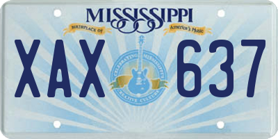 MS license plate XAX637