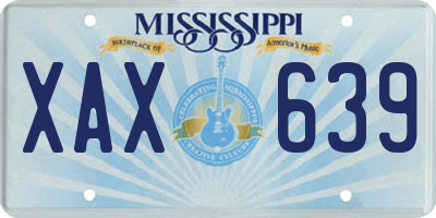 MS license plate XAX639