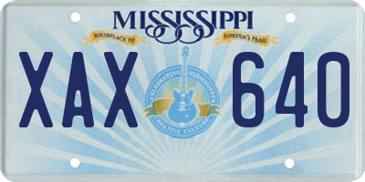 MS license plate XAX640