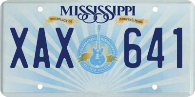 MS license plate XAX641