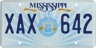 MS license plate XAX642