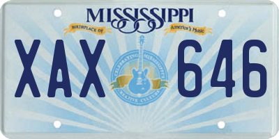 MS license plate XAX646