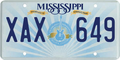 MS license plate XAX649