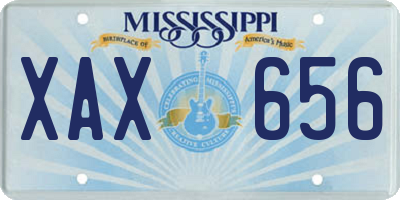 MS license plate XAX656