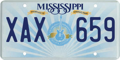 MS license plate XAX659