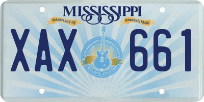 MS license plate XAX661