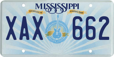 MS license plate XAX662