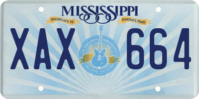 MS license plate XAX664