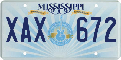 MS license plate XAX672